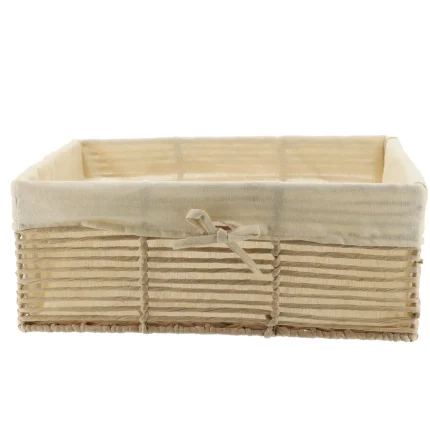 Coș depozitare HÂRTIE / METAL / IN 44X31X17 cm – Crem | Organizatoare baie