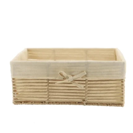 Coș depozitare HÂRTIE / METAL / IN 39X26X15,5 cm – Crem | Organizatoare baie