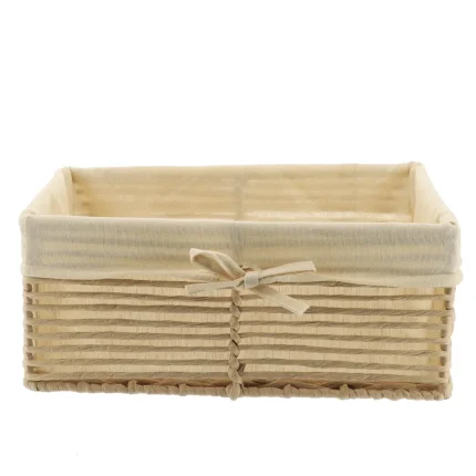 Coș depozitare HÂRTIE / METAL / IN 34X23,5X14 cm - Crem | Organizatoare baie