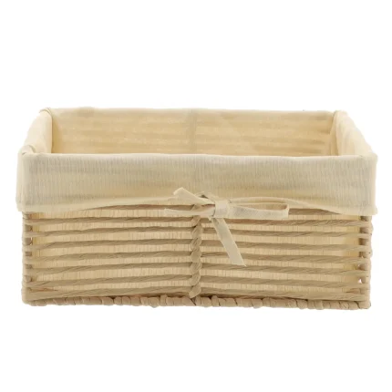 Coș depozitare HÂRTIE / METAL / IN 30X20,5X13,5 cm - Crem | Organizatoare baie