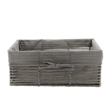 Coș depozitare HÂRTIE / METAL / IN 39X26X15,5 cm – Gri | Organizatoare baie