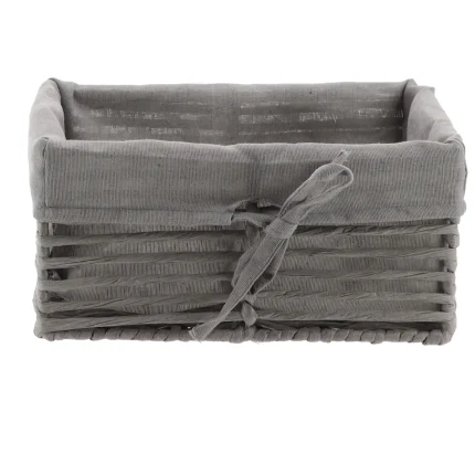 Coș depozitare HÂRTIE / METAL / IN 25X16,5X12 cm -Gri | Organizatoare baie