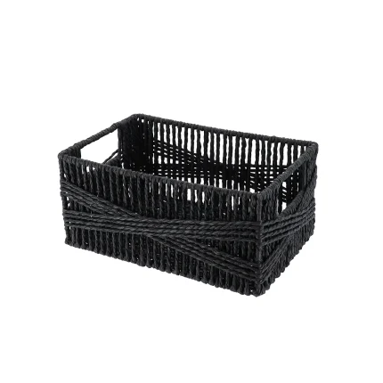 Coș depozitare HÂRTIE / METAL 26X17,5X12 cm – Negru | Organizatoare baie