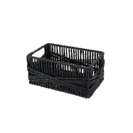 Coș depozitare HÂRTIE / METAL 22X14X10,5 cm - Negru | Organizatoare baie