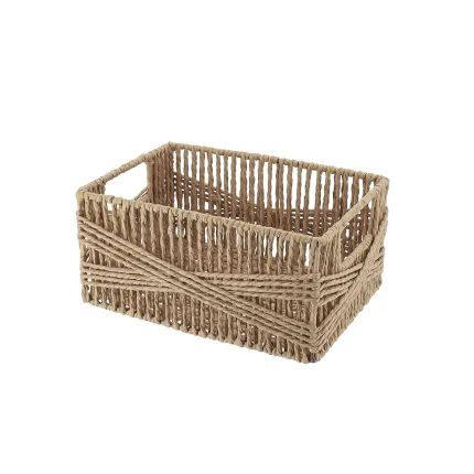 Coș depozitare HÂRTIE / METAL 26X17,5X12 cm - Natural | Organizatoare baie