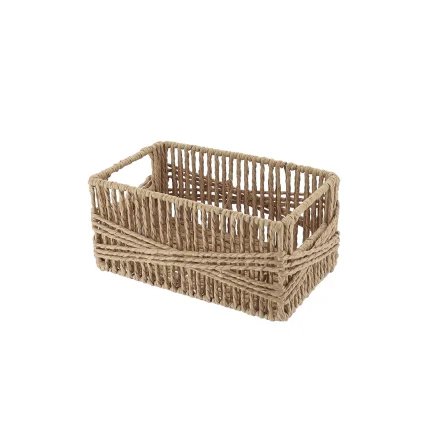 Coș depozitare HÂRTIE / METAL 22X14X10,5 cm – Natural | Organizatoare baie