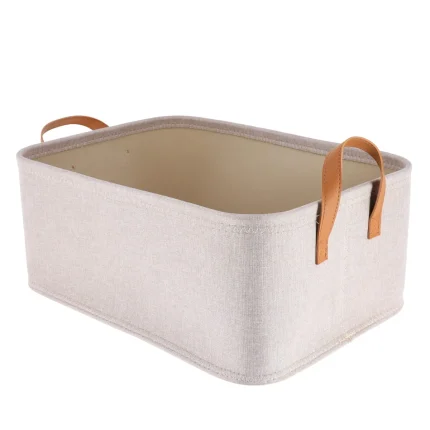Coș depozitare rectangular EVA POLIESTER 44X31X18 cm – Crem | Organizatoare baie
