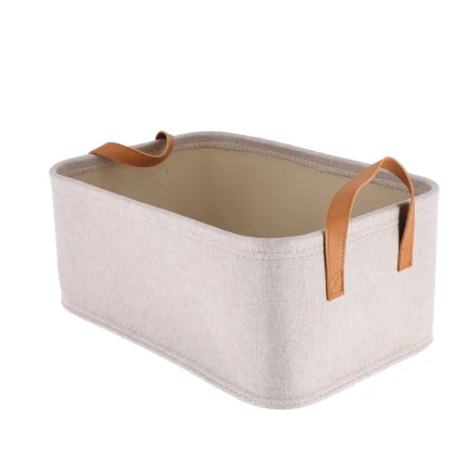 Coș depozitare rectangular EVA POLIESTER 39X27X17 cm – Crem | Organizatoare baie
