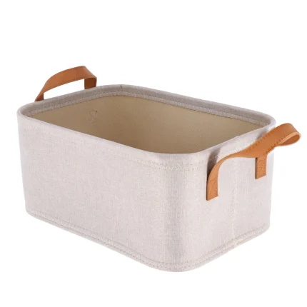 Coș depozitare rectangular EVA POLIESTER 34X23.5X15.5 cm – Crem | Organizatoare baie