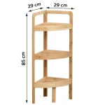 Corp mobilier BAMBUS colț 3 rafturi 85x29x29 cm - Bamboo | Mobilier depozitare baie - imagine 2