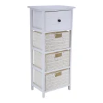 Corp mobilier MDF 1 sertar / 3 coșuri depozitare 86x27,5x37,5 cm - Alb | Mobilier depozitare baie