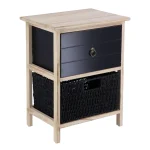 Corp mobilier MDF 1 sertar / 1 coș depozitare 48x27,5x37,5 cm - Negru / Natural | Mobilier depozitare baie