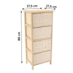 Corp mobilier MDF cu 4 coșuri mânere metalice 86x37,5x27,5 - Natural/Alb | Mobilier depozitare baie - imagine 2