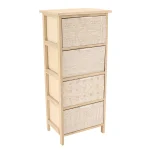 Corp mobilier MDF cu 4 coșuri mânere metalice 86x37,5x27,5 - Natural/Alb | Mobilier depozitare baie