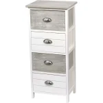 Corp mobilier bicolor cu 4 sertare 86x27,5x37,5 cm - Alb/Gri | Mobilier depozitare baie