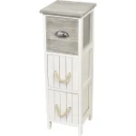 Corp mobilier bicolor cu 3 sertare MDF 77x25x25 cm - Alb /Gri | Mobilier depozitare baie