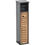 Dispenser / suport hârtie MDF/ACACIA 1 ușă/1 raft 75x18x18 cm - Negru / Acacia | Mobilier depozitare baie