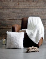 Față de pernă Mouton 40X40 cm, culoare alb, 100% poliester - imagine 2