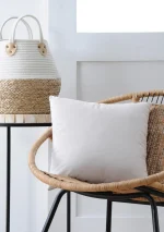 Pernă decorativă Duo 40X40 cm, culoare crem, 100% bumbac - imagine 2