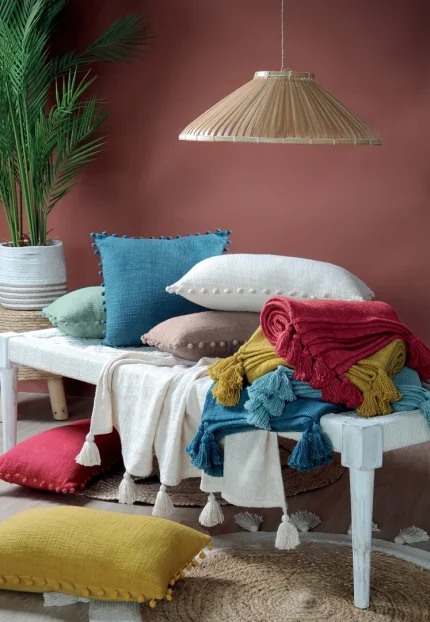 Pernă decorativă Sanchez 40X40 cm, culoare roșu, 100% bumbac - imagine 2