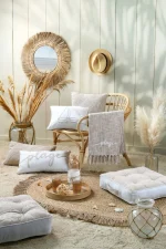 Pernă decorativă Dunes 40X40 cm, culoare natural, 45% poliester 55% bumbac - imagine 5