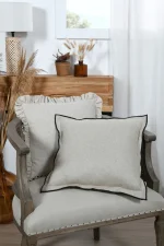 Pernă decorativă Aline 40X40 cm, culoare bej, 19% in 81% bumbac - imagine 6