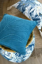 Pernă decorativă Aloha 40X40 cm, culoare albastru, 45% poliester 55% bumbac - imagine 2