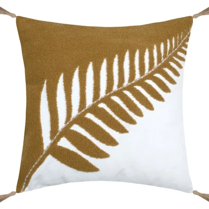 Pernă decorativă Aloha 40X40 cm, culoare muștar/bej, 45% poliester 55% bumbac