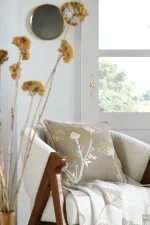 Pernă decorativă Oriana 40X40 cm, culoare natural, 45% poliester 55% bumbac - imagine 2