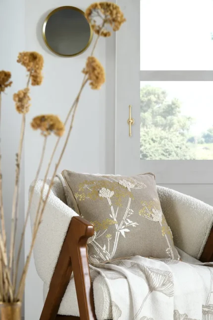 Pernă decorativă Oriana 40X40 cm, culoare natural, 45% poliester 55% bumbac - imagine 2