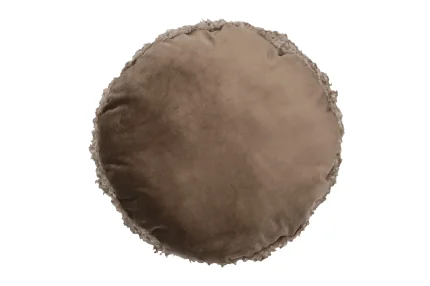 Pernă decorativă Cosylife Diam 40, culoare greige, 100% poliester - imagine 4