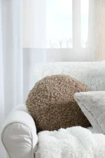 Pernă decorativă Cosylife Diam 40, culoare greige, 100% poliester - imagine 2