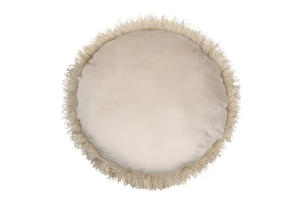 Pernă decorativă Cosylife Diam 40, culoare bej, 100% poliester - imagine 4