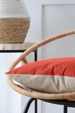 Pernă decorativă Duo 50X50 cm, culoare cărămiziu/alb, 100% bumbac - imagine 2