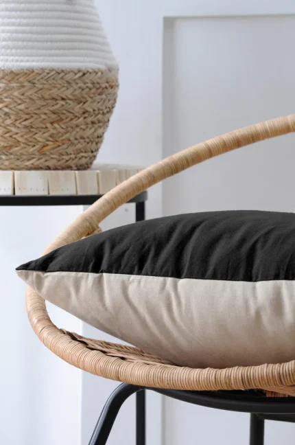 Pernă decorativă Duo 50X50 cm, culoare negru/in, 100% bumbac - imagine 2