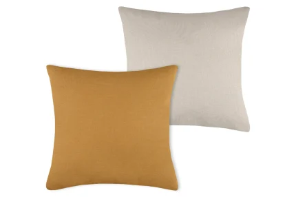 Pernă decorativă Duo 50X50 cm, culoare muștar/in, 100% bumbac - imagine 3