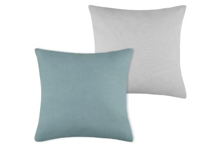 Pernă decorativă Duo 50X50 cm, culoare bleu/perlă, 100% bumbac - imagine 3