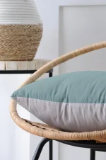 Pernă decorativă Duo 50X50 cm, culoare bleu/perlă, 100% bumbac - imagine 2