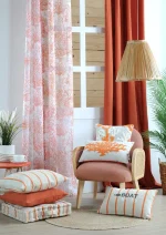 Pernă decorativă St Trop 50X50 cm, culoare alb/coral, 100% bumbac - imagine 3
