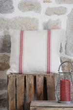 Pernă decorativă Montauban 50X50 cm, culoare alb/roșu, 100% bumbac - imagine 2