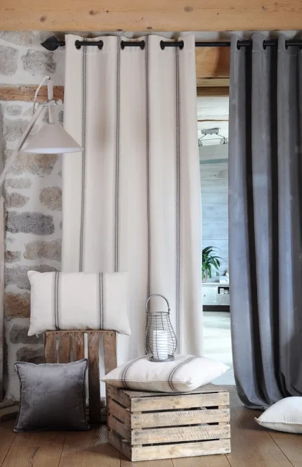 Pernă decorativă Montauban 50X50 cm, culoare alb/antracit, 100% bumbac - imagine 3