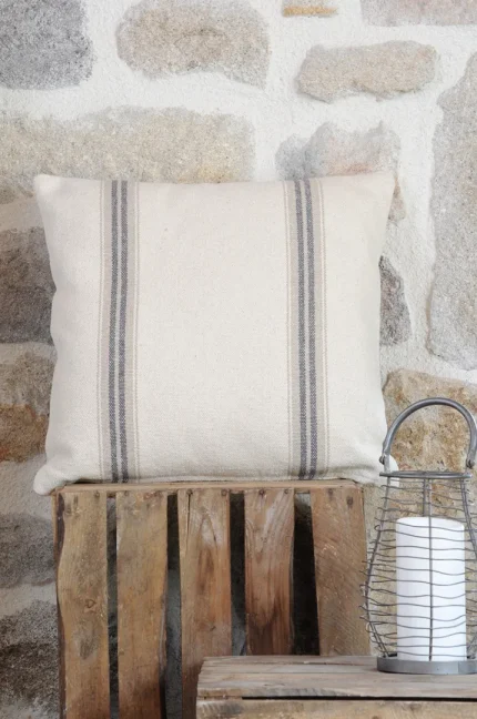 Pernă decorativă Montauban 50X50 cm, culoare alb/antracit, 100% bumbac - imagine 2