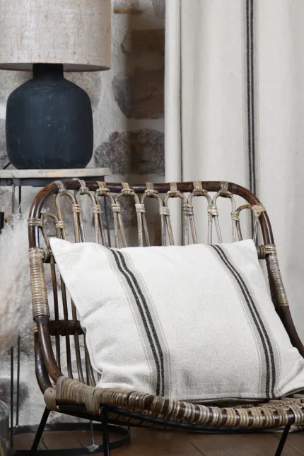 Pernă decorativă Montauban 50X50 cm, culoare alb/negru, 100% bumbac - imagine 2