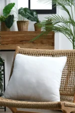 Pernă decorativă Coline 45X45 cm, culoare crem, 100% bumbac - imagine 2