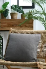 Pernă decorativă Coline 45X45 cm, culoare greige, 100% bumbac - imagine 2