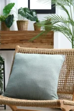 Pernă decorativă Coline 45X45 cm, culoare gri deschis, 100% bumbac - imagine 2