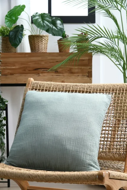 Pernă decorativă Coline 45X45 cm, culoare gri deschis, 100% bumbac - imagine 2