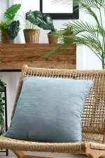 Pernă decorativă Coline 45X45 cm, culoare bleu, 100% bumbac - imagine 2