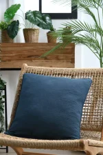 Pernă decorativă Coline 45X45 cm, culoare albastru, 100% bumbac - imagine 2