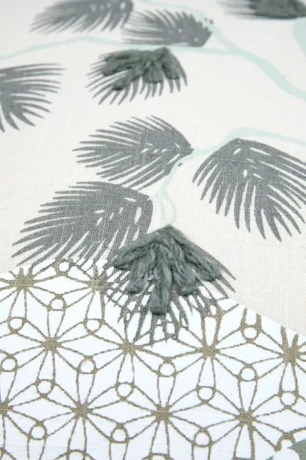 Pernă decorativă Yuki 45X45 cm, culoare bleu/gri, 100% bumbac - imagine 5